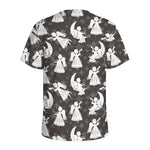 Angel And Snowflake Pattern Print Men's Sports T-Shirt