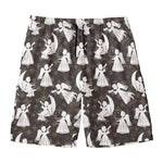 Angel And Snowflake Pattern Print Men's Swim Trunks