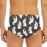 Angel And Snowflake Pattern Print Men's Triangle Swim Briefs