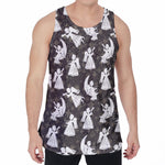 Angel And Snowflake Pattern Print Men's Velvet Tank Top