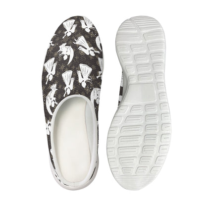 Angel And Snowflake Pattern Print Mesh Casual Shoes
