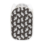 Angel And Snowflake Pattern Print Mesh Laundry Hamper