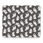 Angel And Snowflake Pattern Print Mouse Pad
