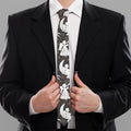 Angel And Snowflake Pattern Print Necktie