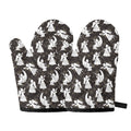 Angel And Snowflake Pattern Print Oven Mitts