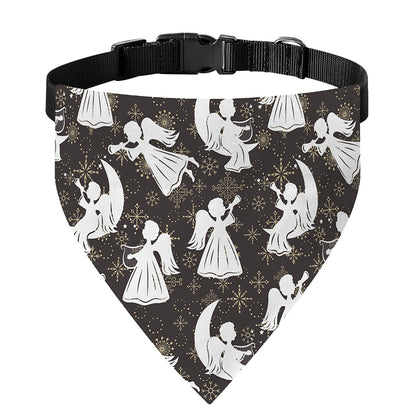 Angel And Snowflake Pattern Print Over The Collar Dog Bandana