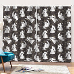 Angel And Snowflake Pattern Print Pencil Pleat Curtains