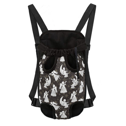 Angel And Snowflake Pattern Print Pet Carrier Backpack
