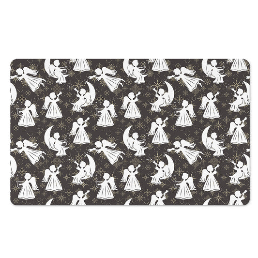 Angel And Snowflake Pattern Print Polyester Doormat