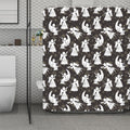 Angel And Snowflake Pattern Print Polyester Shower Curtain