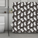 Angel And Snowflake Pattern Print Polyester Shower Curtain
