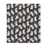 Angel And Snowflake Pattern Print Polyester Shower Curtain