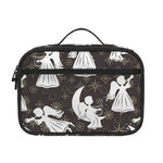 Angel And Snowflake Pattern Print Portable Lunch Bag