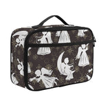 Angel And Snowflake Pattern Print Portable Lunch Bag