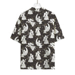 Angel And Snowflake Pattern Print Rayon Hawaiian Shirt