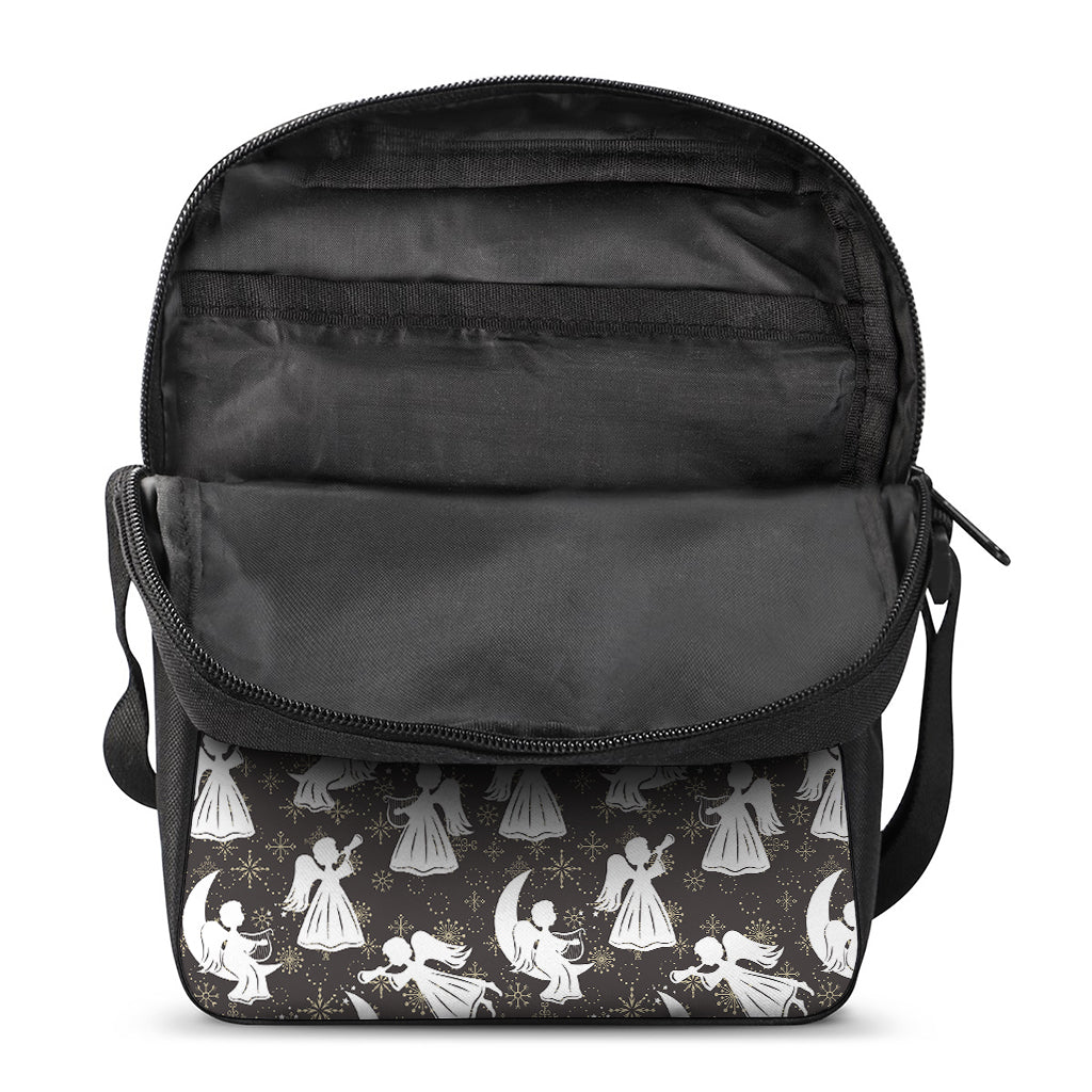 Angel And Snowflake Pattern Print Rectangular Crossbody Bag