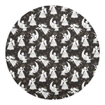 Angel And Snowflake Pattern Print Round Blanket