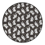 Angel And Snowflake Pattern Print Round Floor Mat