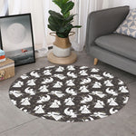 Angel And Snowflake Pattern Print Round Rug