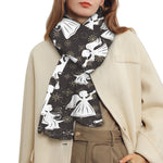 Angel And Snowflake Pattern Print Scarf