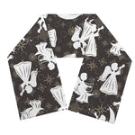 Angel And Snowflake Pattern Print Scarf