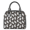 Angel And Snowflake Pattern Print Shoulder Handbag