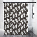 Angel And Snowflake Pattern Print Shower Curtain