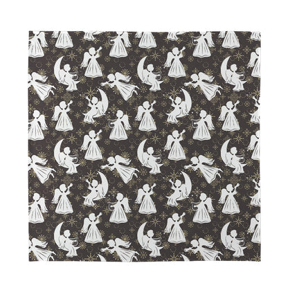 Angel And Snowflake Pattern Print Silk Bandana