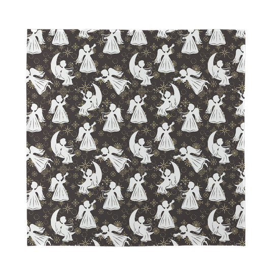Angel And Snowflake Pattern Print Silk Bandana
