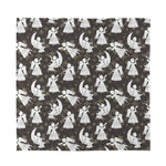Angel And Snowflake Pattern Print Silk Bandana