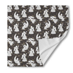 Angel And Snowflake Pattern Print Silk Bandana