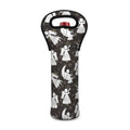 Angel And Snowflake Pattern Print Single Neoprene Wine Tote