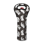 Angel And Snowflake Pattern Print Single Neoprene Wine Tote