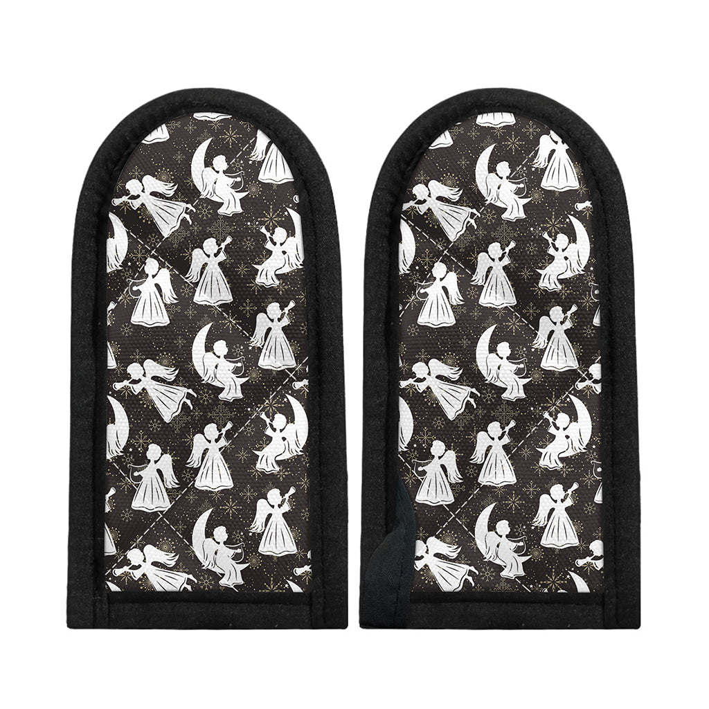 Angel And Snowflake Pattern Print Skillet Handle Cover