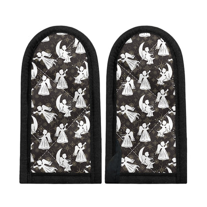 Angel And Snowflake Pattern Print Skillet Handle Cover
