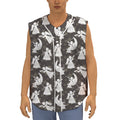 Angel And Snowflake Pattern Print Sleeveless Baseball Jersey