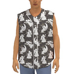Angel And Snowflake Pattern Print Sleeveless Baseball Jersey