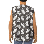 Angel And Snowflake Pattern Print Sleeveless Baseball Jersey