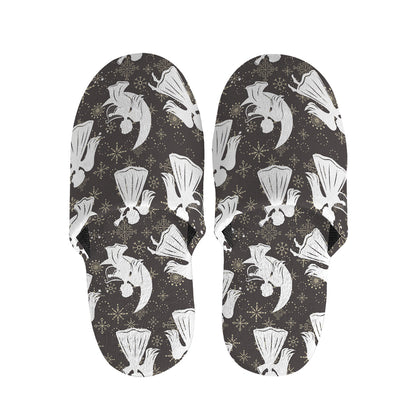 Angel And Snowflake Pattern Print Slippers