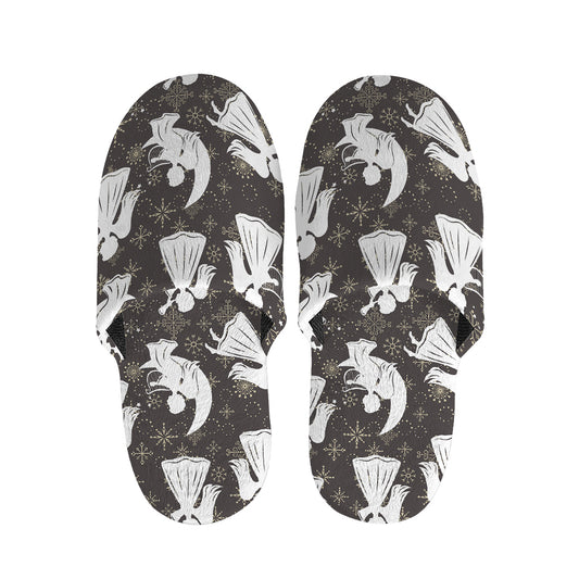 Angel And Snowflake Pattern Print Slippers