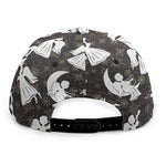 Angel And Snowflake Pattern Print Snapback Cap