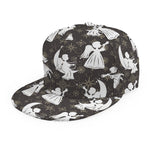 Angel And Snowflake Pattern Print Snapback Cap