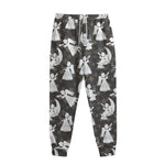 Angel And Snowflake Pattern Print Sweatpants