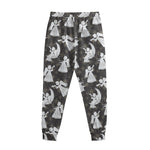Angel And Snowflake Pattern Print Sweatpants
