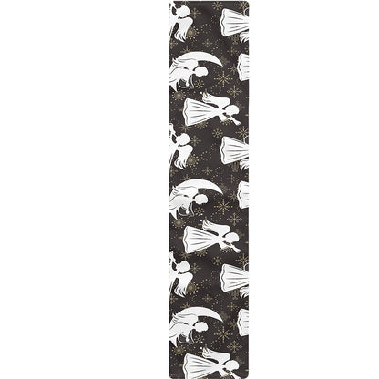 Angel And Snowflake Pattern Print Table Runner