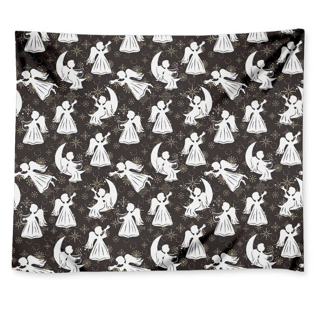 Angel And Snowflake Pattern Print Tapestry
