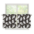 Angel And Snowflake Pattern Print Tier Curtains