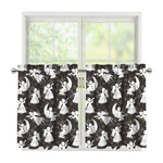 Angel And Snowflake Pattern Print Tier Curtains