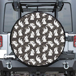 Angel And Snowflake Pattern Print Tire Cover