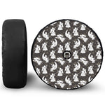Angel And Snowflake Pattern Print Tire Cover With Camera Hole